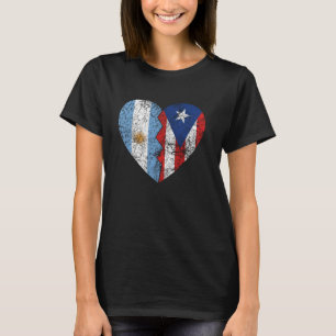 Puerto Rican Argentinian Flags Heart Argentina Pu T-Shirt