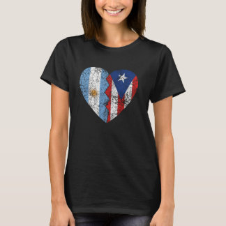 Puerto Rican Argentinian Flags Heart  Argentina Pu T-Shirt