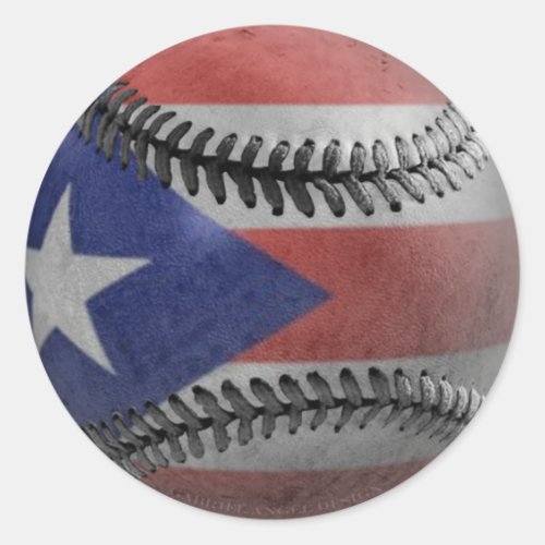 Puerto Rican Baseball Classic Round Sticker Puerto Rican Baseball Classic Round Sticker