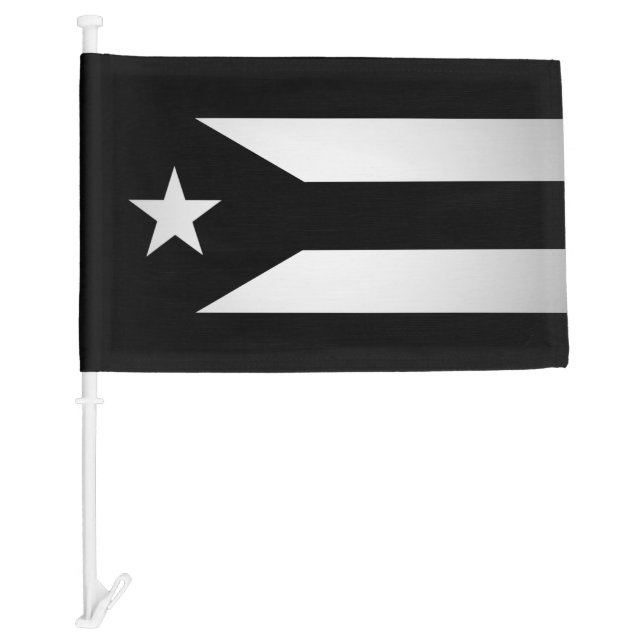 Puerto Rican Black and White Resistance Car Flag (Front)