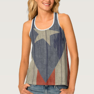 Puerto Rican Boricua Girl distressed wood painting Tank Top