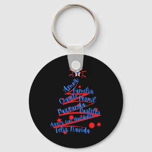 Puerto Rican Christmas Feliz Navidad Keychain