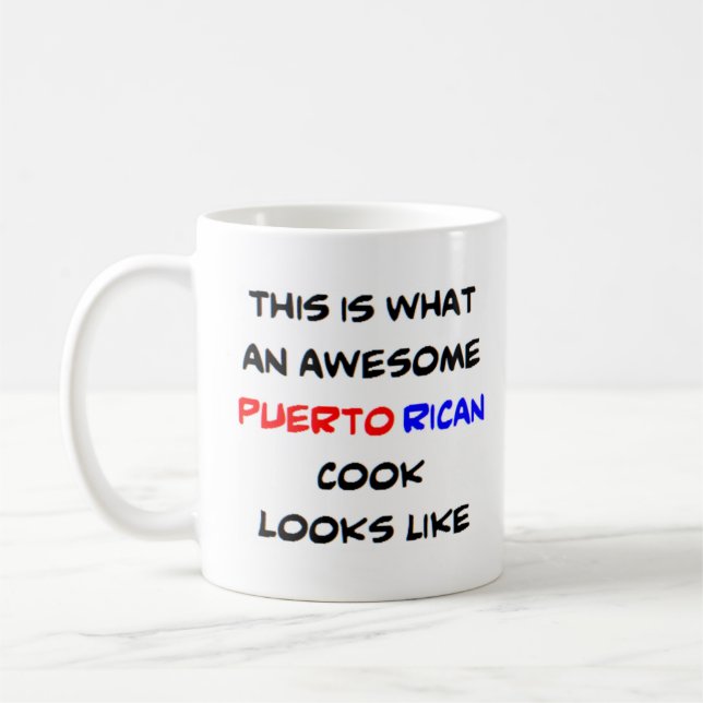 puerto rican cook, awesome coffee mug (Left)