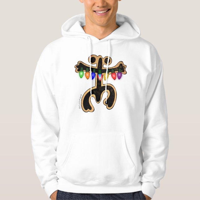 Puerto Rican Coquí Taíno Christmas Boricua Flag Hoodie (Front)