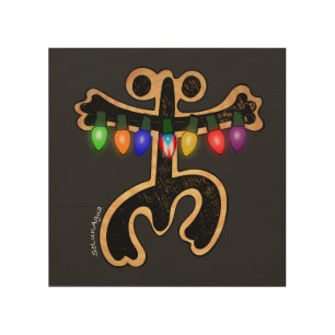 Puerto Rican Coquí Taíno Christmas Boricua Flag Wood Wall Art