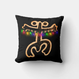Puerto Rican Coquí Taíno Christmas Festive Holiday Throw Pillow