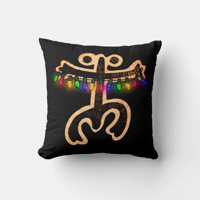 Puerto Rican Coquí Taíno Christmas Festive Holiday Throw Pillow (Front)
