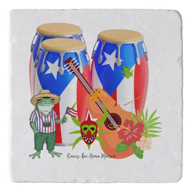 Puerto Rican Cultural Kitchen Decor - Trivet (Front)