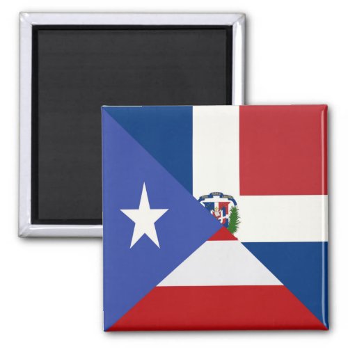 Puerto Rican Dominican Flag  PR DR Republic Magnet