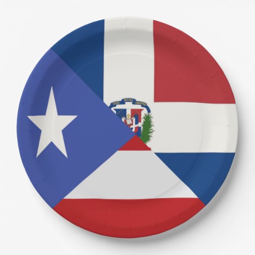 Puerto Rican Dominican Flag  PR DR Republic Paper Plates