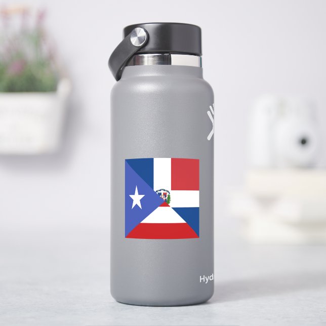 Dominican Republic Flag Shape Sticker - 3" Vinyl Decal For Cars & Laptops
