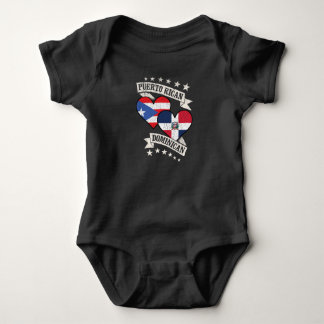 Puerto Rican Dominican Heart Flags Puerto Rico Dom Baby Bodysuit