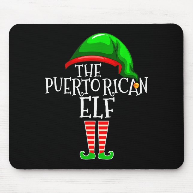 Puerto Rican Elf Family Matching Group Christmas G Mouse Pad (Front)