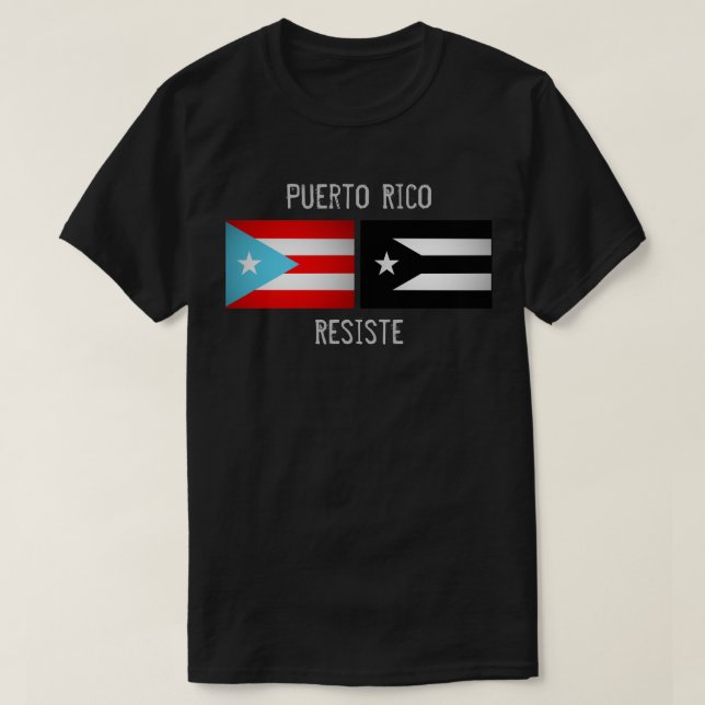 Puerto Rican Flag and Resistance Flag T-Shirt (Design Front)