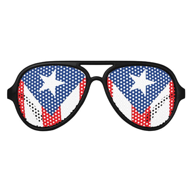 Puerto Rican Flag Aviator Sunglasses (Front)