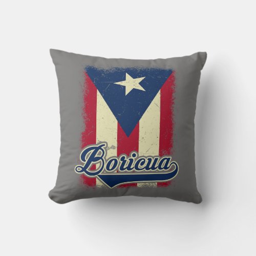 Puerto Rican Flag Boricua Pride Puerto Rico Flag  Throw Pillow