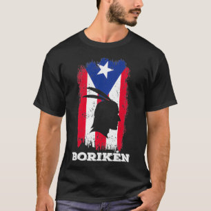 Puerto Rican Flag Boriken Borinquen Taino Sun Bori T-Shirt