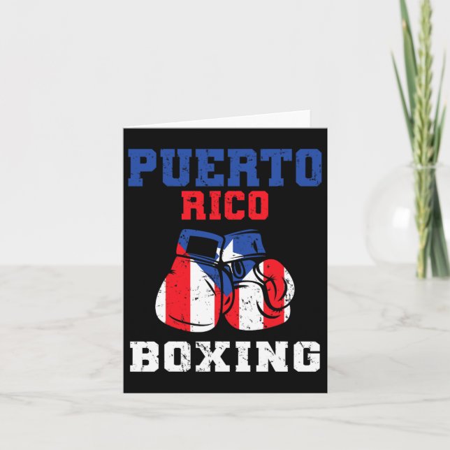 Puerto Rican Flag Boxing Gloves Rico Pride Boxing  Card (Front)