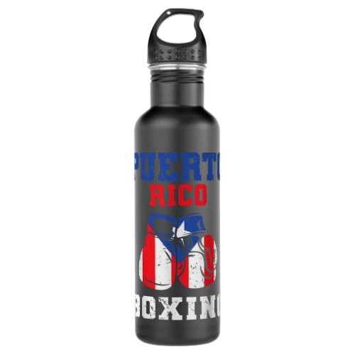 Puerto Rican Flag Boxing Gloves Rico Pride Boxing  Stainless Steel Water Bottle