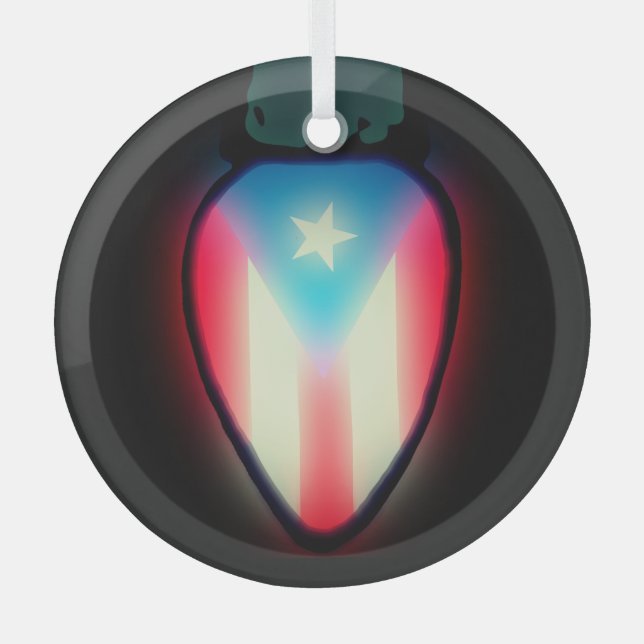 Puerto Rican Flag Christmas Light Ornament (Front)