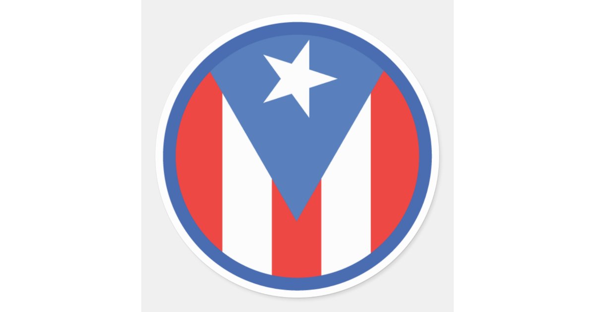 Puerto Rican Flag Classic Round Sticker Zazzle Com