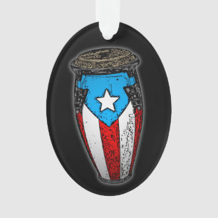Puerto Rican Flag Conga Drum  T-Shirt Ornament
