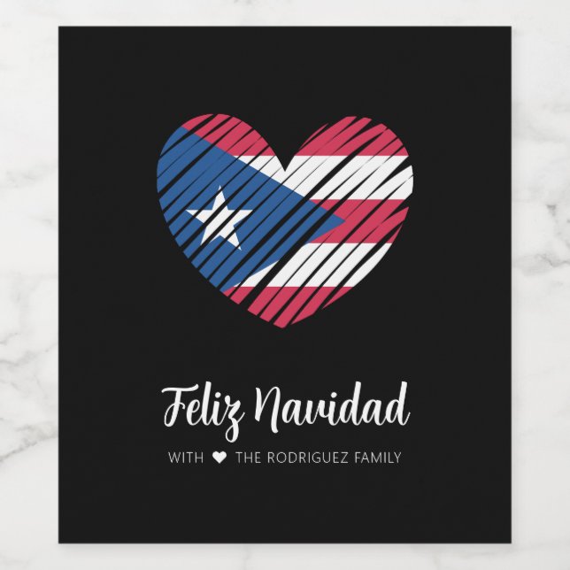 Puerto Rican Flag Coquito Wine Label (Single Label)