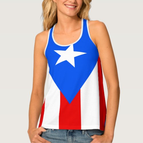 Puerto rican flag designs tank top