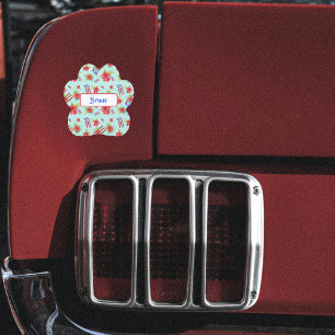 Puerto Rican Flag Flor de Maga Car Magnet