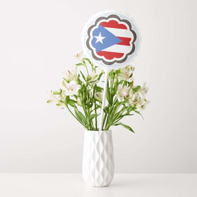 Puerto Rican Flag Flower Classic Balloon (Vase)