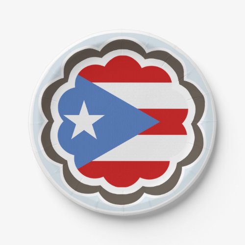 Puerto Rican Flag Flower Dessert Paper Plates