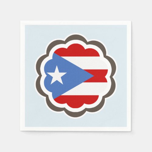 Puerto Rican Flag Flower Napkins