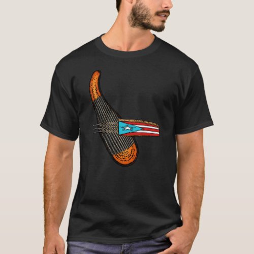 Puerto Rican Flag Guiro Boricua Intruments T_Shirt
