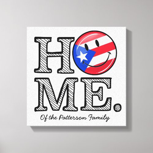 Puerto Rican Flag House Warmer Canvas Print