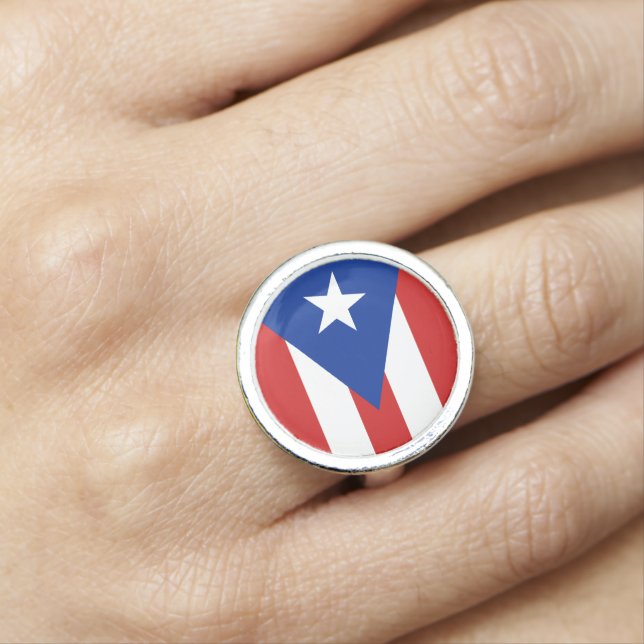 Puerto Rican Flag Keepsake Souvenir Ring (In Situ)