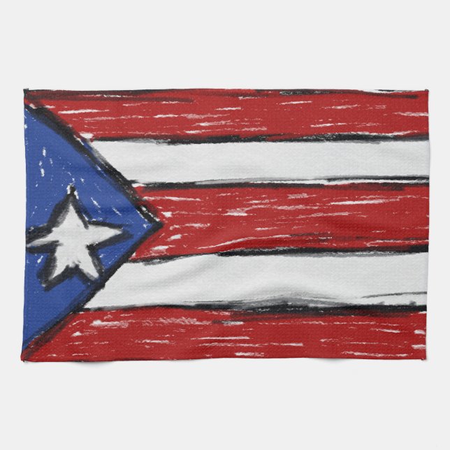 Puerto Rican Flag Kitchen Towel (Horizontal)