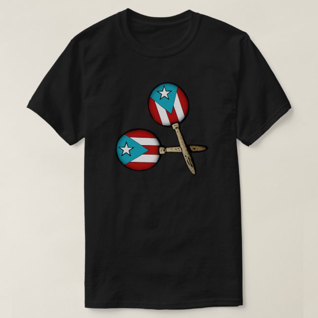 Puerto Rican Flag Maracas Boricua Instruments T-Shirt (Design Front)