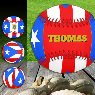 Puerto Rican Flag, Monogram / Baseball Balls