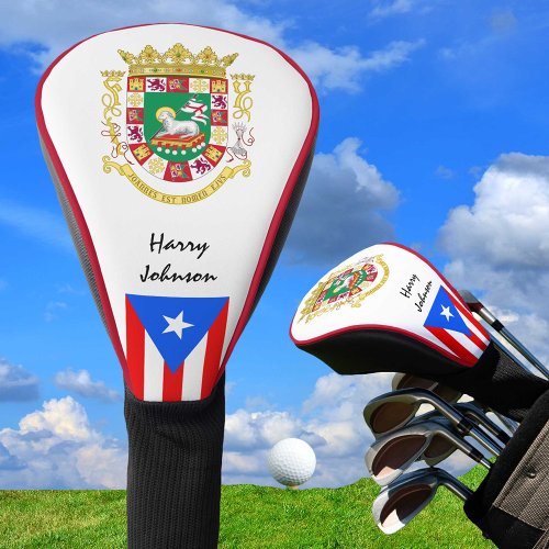 Puerto Rican Flag  Monogrammed Golf Clubs Covers