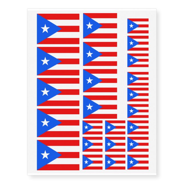Puerto Rican flag of Puerto Rico removable Temporary Tattoos (Front)