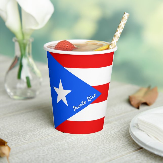 Puerto Rican Flag paper cups, Puerto Rico party Paper Cups (Insitu)
