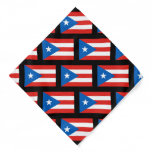 Puerto Rican Flag Patterned II Black Bandana