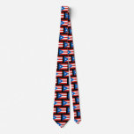 Puerto Rican Flag Patterned II Black Neck Tie