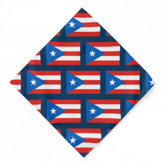Puerto Rican Flag Patterned II Navy Bandana