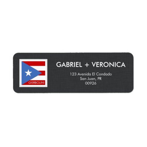 Puerto Rican Flag Personalized Label