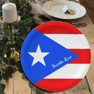 Puerto Rican Flag plates, party, Puerto Rico Paper Plates