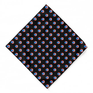 Puerto Rican Flag Polka Dots Black Bandana
