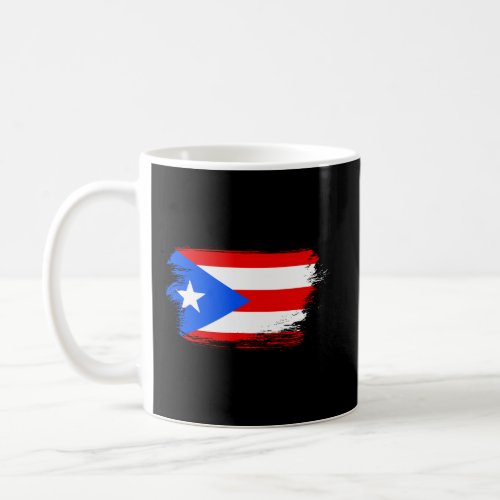 Puerto Rican Flag Pride Puerto Rico Boricua Brush  Coffee Mug