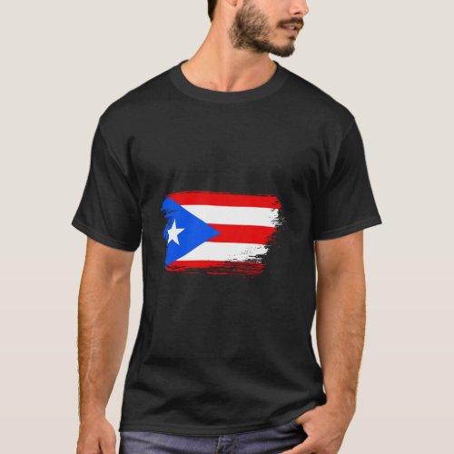 Puerto Rican Flag Pride Puerto Rico Boricua Brush  T_Shirt
