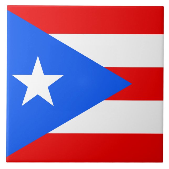 Puerto Rican Flag (Puerto Rico) Ceramic Tile (Front)